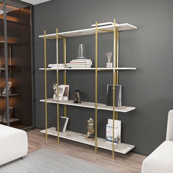 Hanah Home Moss - Blanco, Dorado